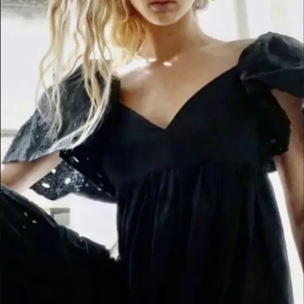 Zara black dress.  Laser cut.  Sz M